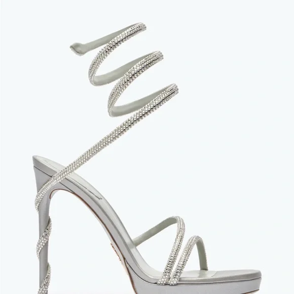 Rene Caovilla MARGOT SILVER PLATFORM SANDAL 120 - Picture 2 of 11